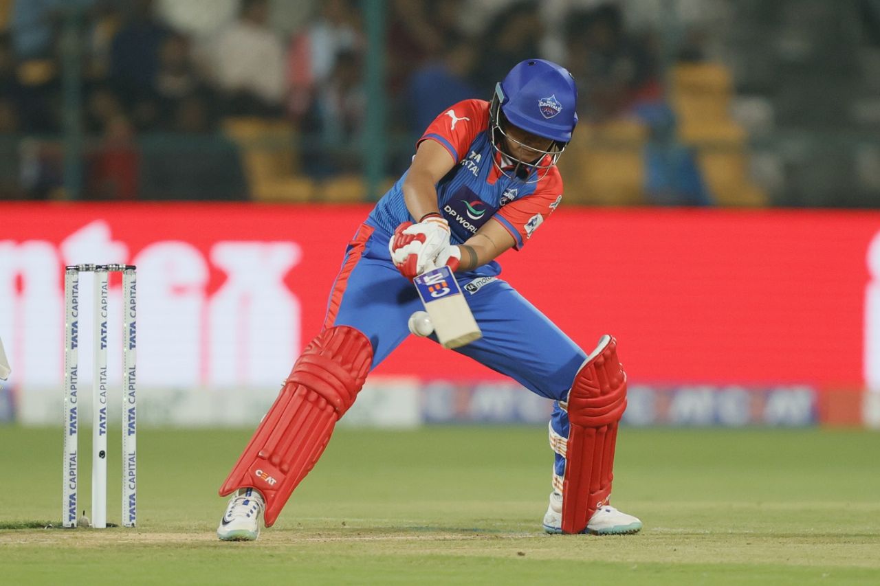 Shafali Verma failed to connect the reverse scoop, Delhi Capitals vs UP Warriorz, Bengaluru, WPL, February 22, 2025
