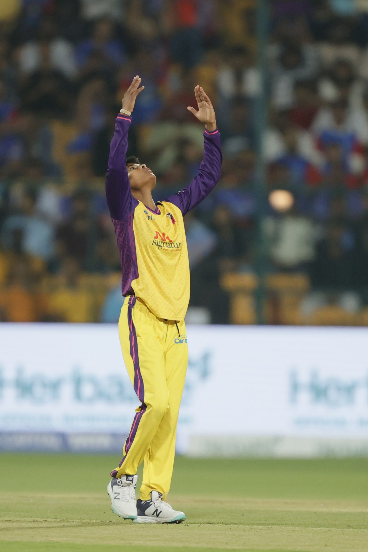Kranti Goud celebrates dismissing Meg Lanning, Delhi Capitals vs UP Warriorz, Bengaluru, WPL, February 22, 2025