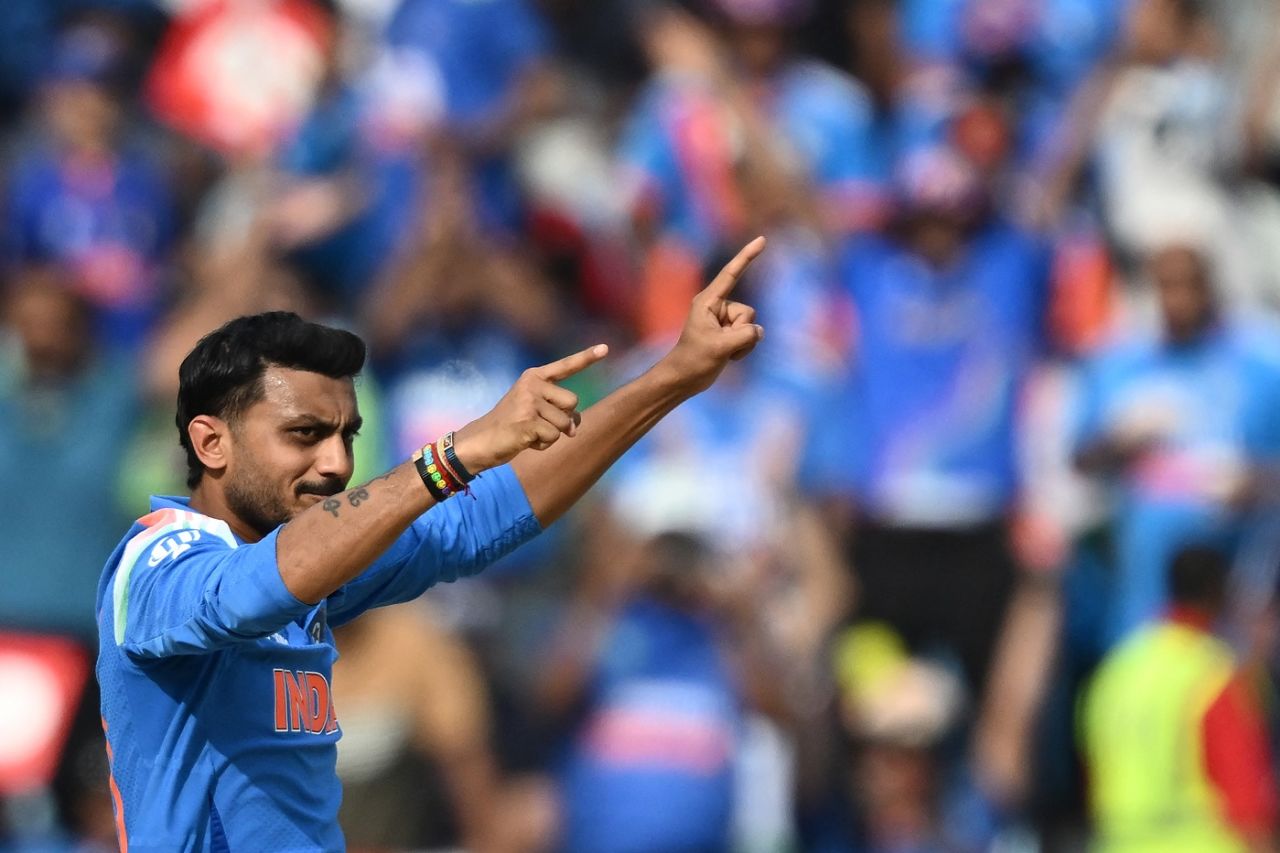 Axar Patel celebrates Mohammad Rizwan's wicket, Pakistan vs India, Dubai, Champions Trophy, February 23, 2025