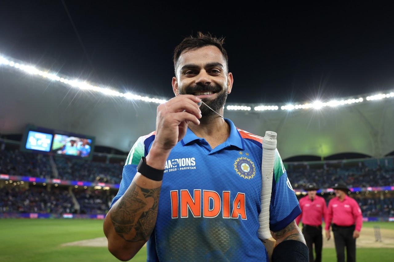 Virat Kohli is all smiles after India beat Pakistan, Pakistan vs India, Dubai, Champions Trophy, February 23, 2025