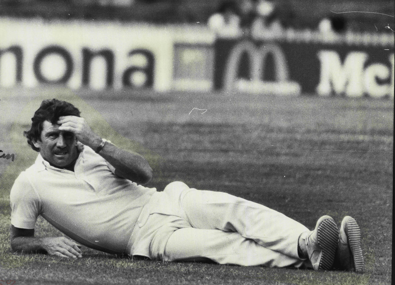 Ian Chappell takes a rest during a Shield game, New South Wales vs South Australia, Sheffield Shield, 1st day, Sydney, February 23, 1980