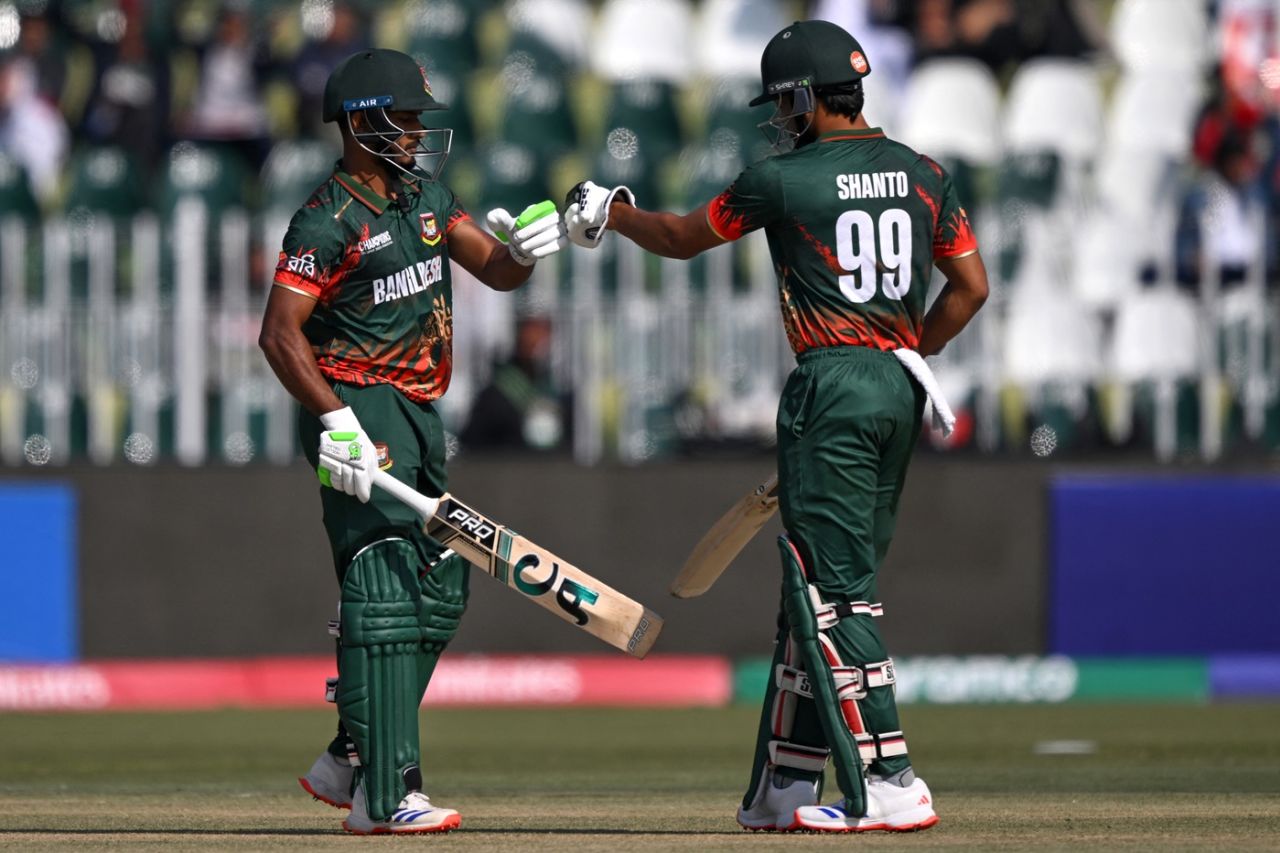 Tanzid Hasan and Najmul Hossain Shanto gave Bangladesh a solid start, Bangladesh vs New Zealand, Champions Trophy, Rawalpindi, February 24, 2025