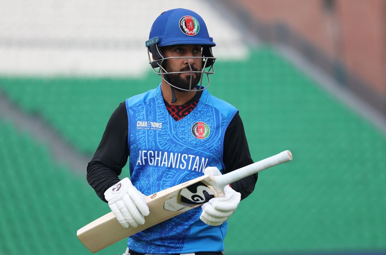 Hashmatullah Shahidi waits for his turn to bat, Afghanistan vs England, ICC Men's Champions Trophy, Lahore, February 25, 2025