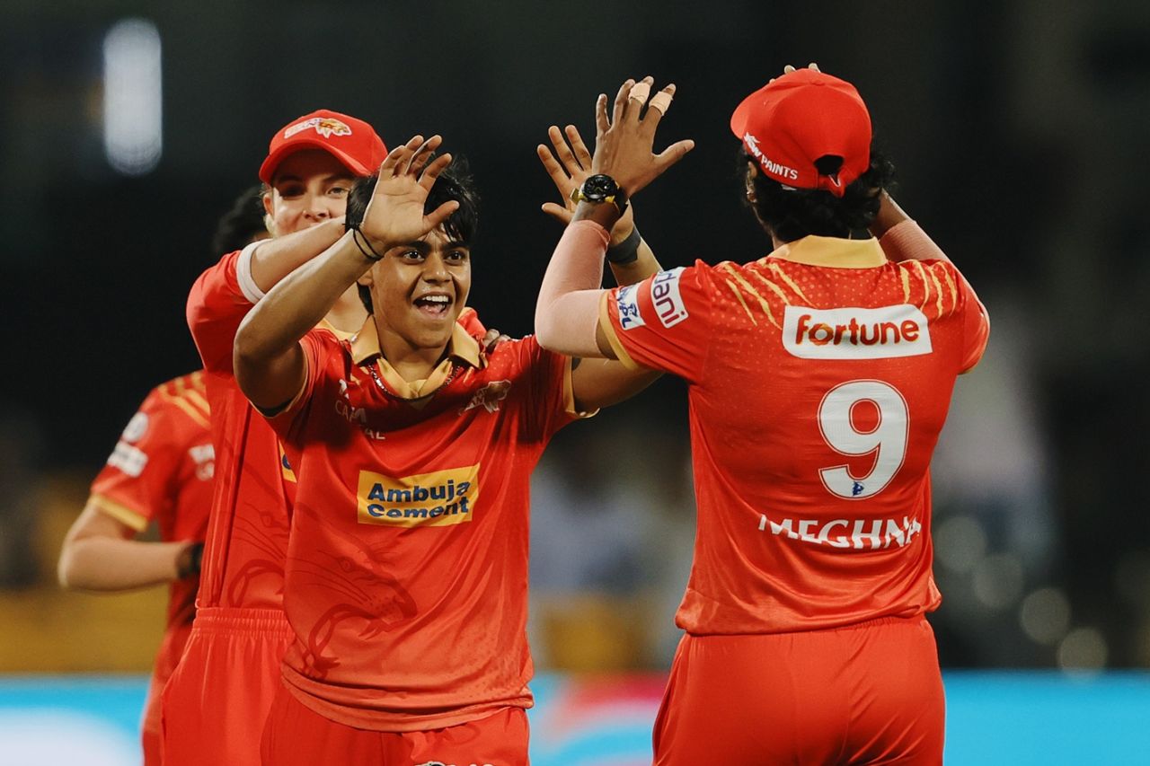 Kashvee Gautam struck in the powerplay, Delhi Capitals vs Gujarat Giants, WPL, Bengaluru, February 25, 2025