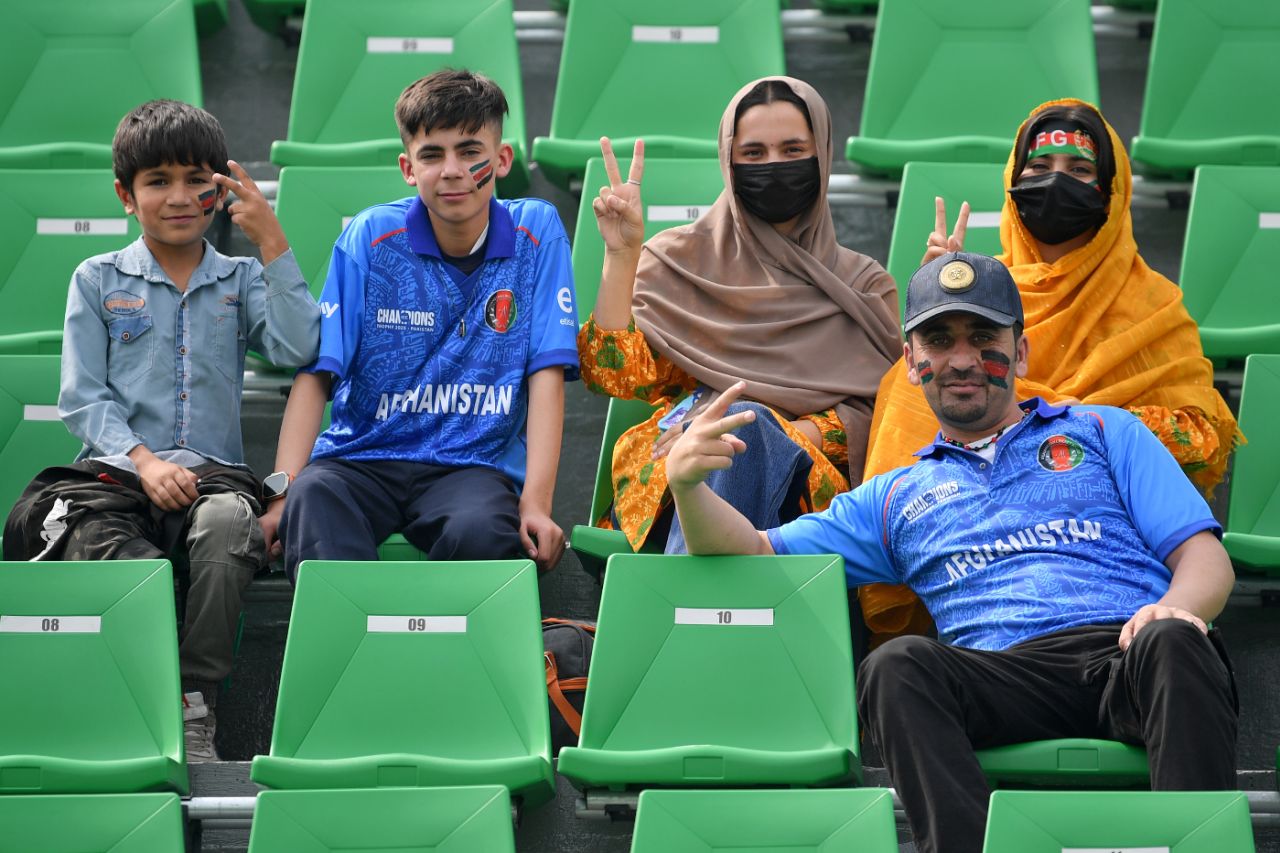 Afghanistan fans settle down to watch their team play England in Lahore, England vs Afghanistan, Gaddafi Stadium, Lahore, ICC Champions Trophy, February 26, 2025