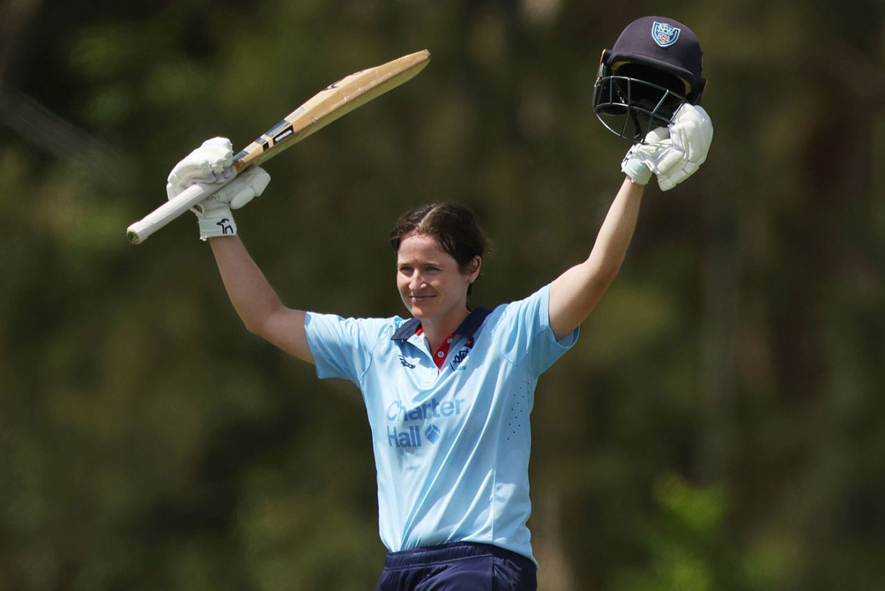 Tahlia Wilson celebrates her century, New South Wales vs ACT, WNCL, Cricket Central, February 19, 2025