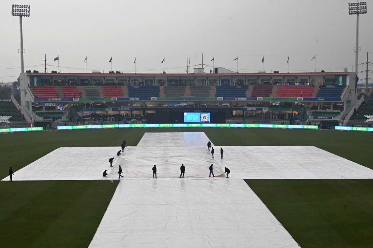 Rain delayed the start of the match in Rawalpindi, Pakistan vs Bangladesh, ICC Champions Trophy, Rawalpindi, February 27, 2025
