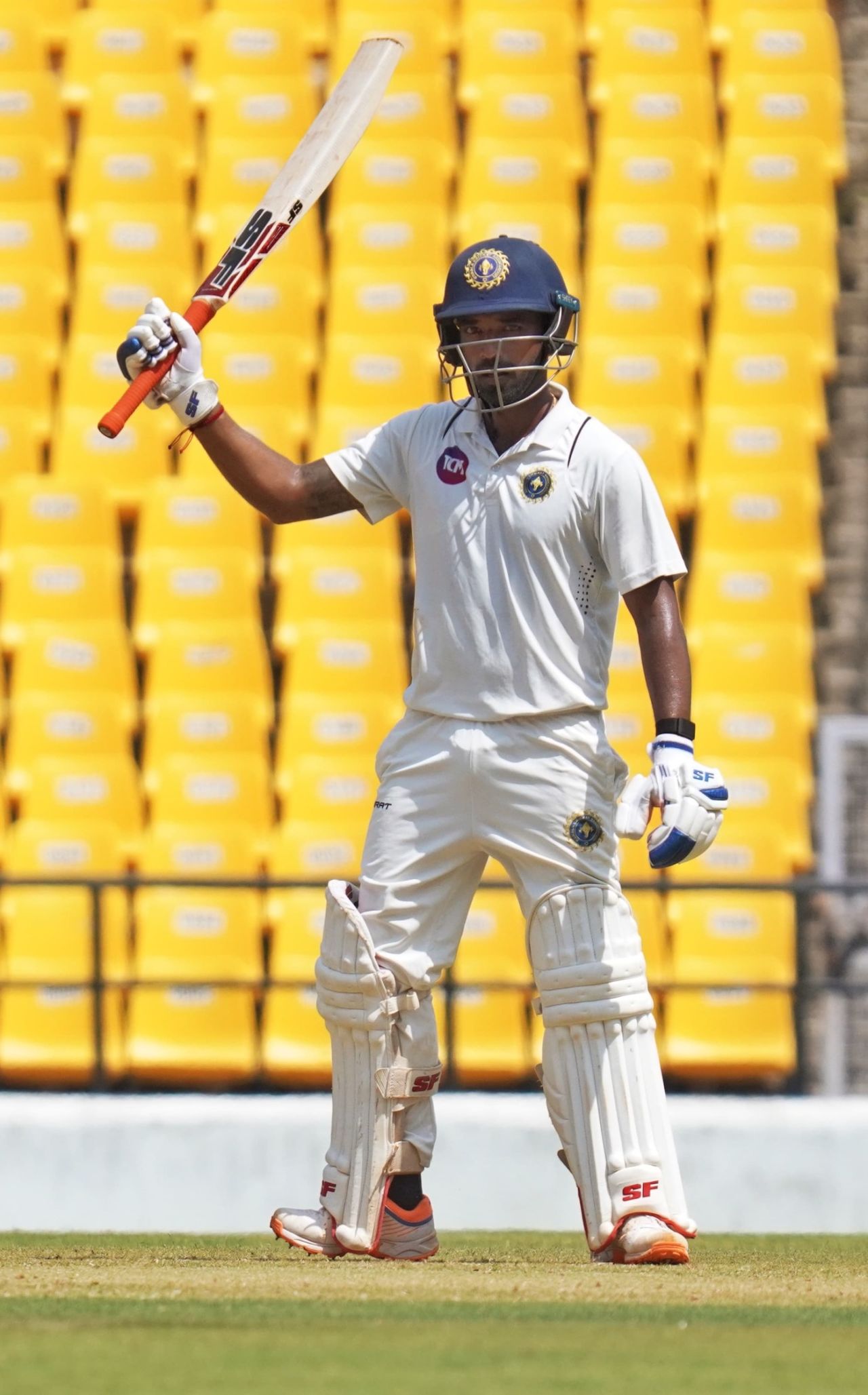 Sachin Baby celebrates a half-century in his hundredth first-class match, Kerala vs Vidarbha, Ranji Trophy final, 3rd day, Nagpur, February 28, 2025 | sportzpoint.com