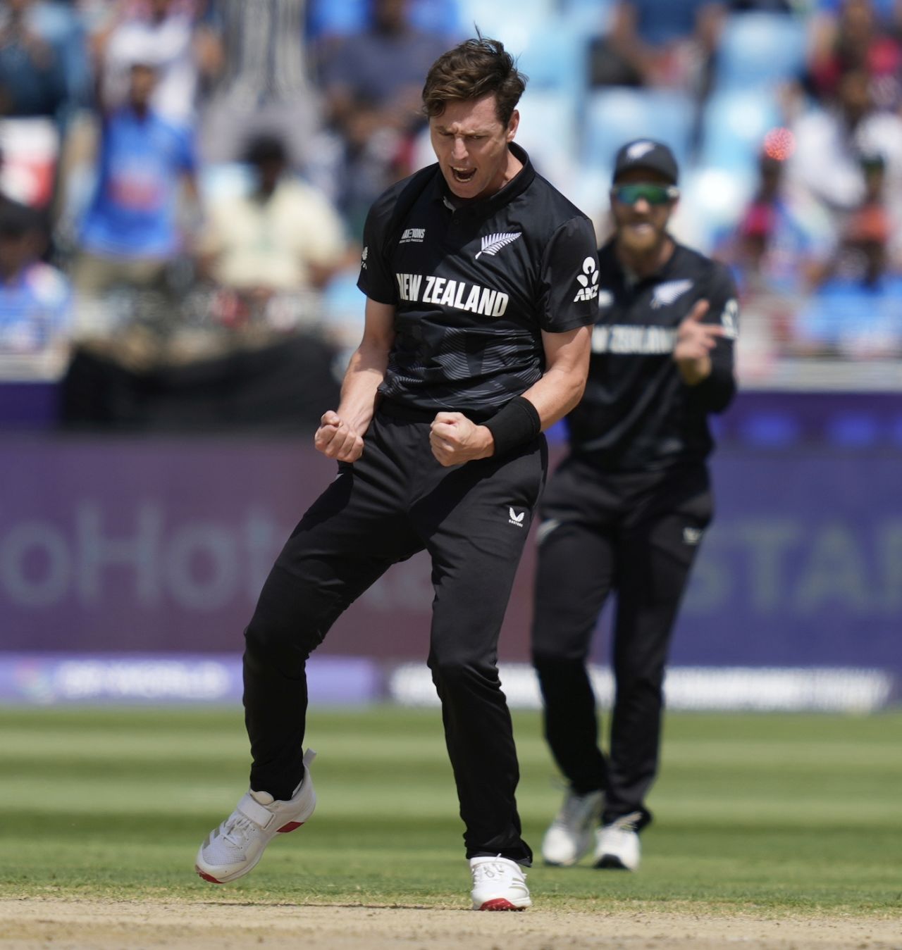 Matt Henry celebrates after getting rid of Shubman Gill, India vs New Zealand, Champions Trophy, Dubai, March 2, 2025