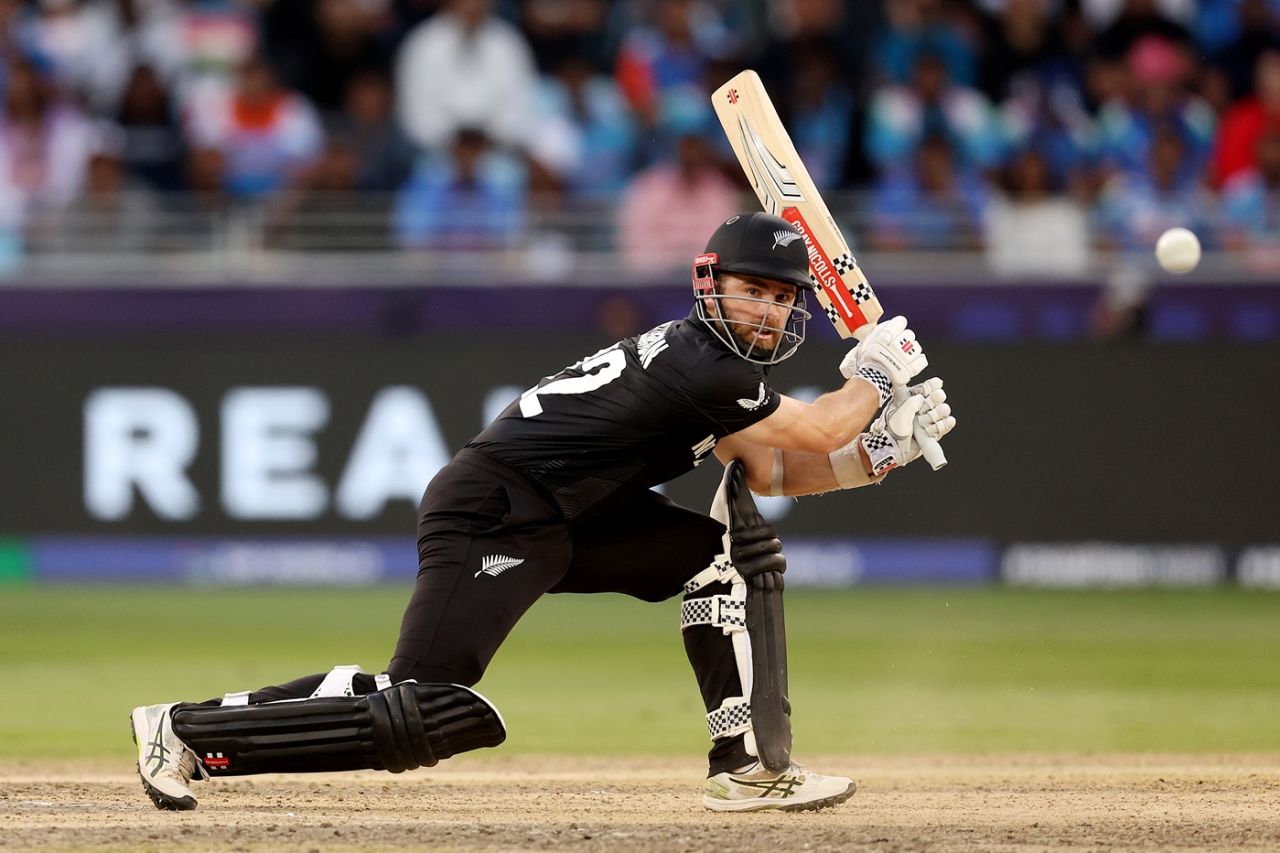 Willamson gets to his fifty, India vs New Zealand, Champions Trophy, Dubai, March 2, 2025 | sportzpoint.com