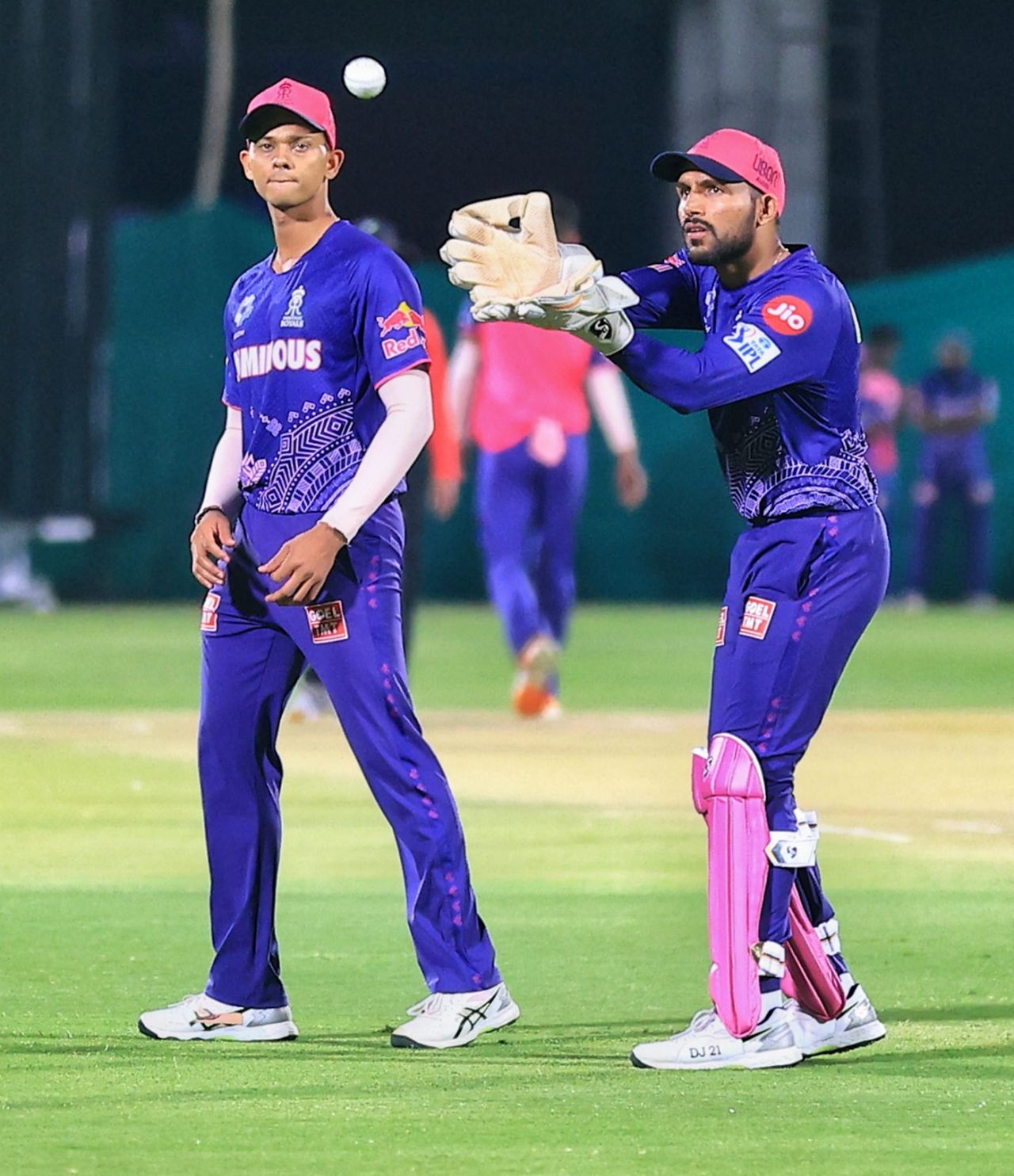 Yashasvi Jaiswal and Dhruv Jurel at a training session, Jaipur, March 17, 2025