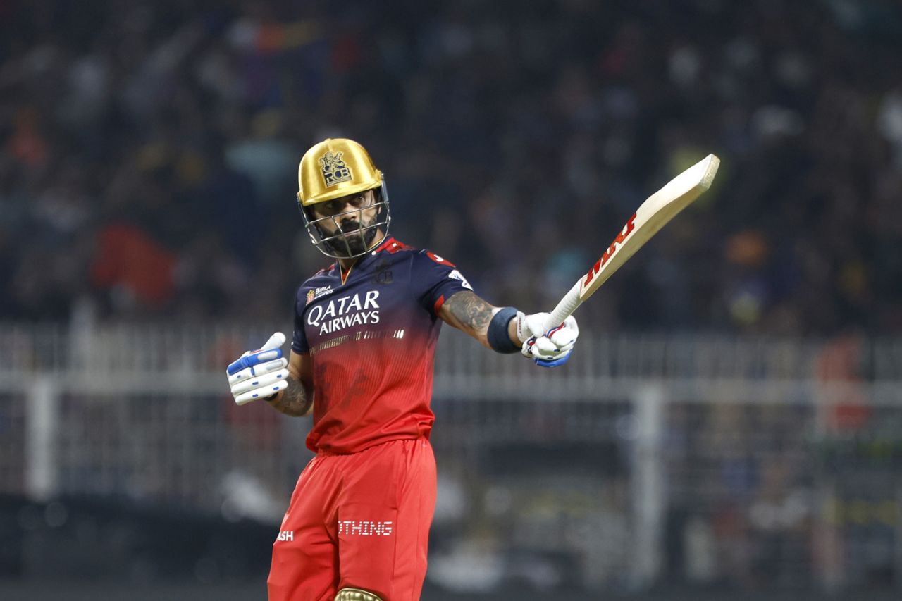 Business as usual - Virat Kohli celebrates a half-century, Kolkata Knight Riders vs Royal Challengers Bengaluru, IPL 2025, Kolkata, March 22, 2025
