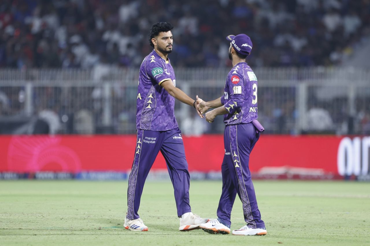 Vaibhav Arora celebrates Rajat Patidar's wicket, Kolkata Knight Riders vs Royal Challengers Bengaluru, IPL 2025, Kolkata, March 22, 2025