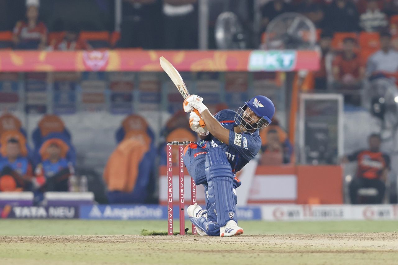 Rishabh Pant swipes one over the ropes, Sunrisers Hyderabad vs Lucknow Super Giants, IPL 2025, Hyderabad, March 27, 2025