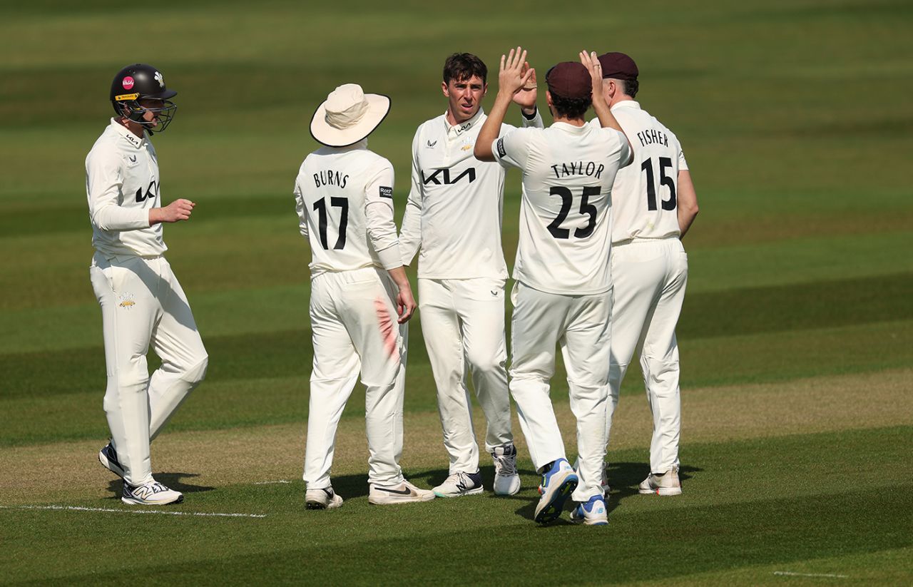 Dan Lawrence struck with the ball against his old club, Essex vs Surrey, County Championship, Division One, Chelmsford, 1st day, April 4, 2025