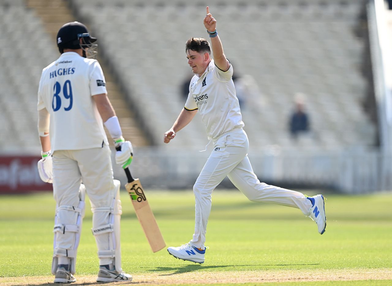 Ethan Bamber took out the Sussex openers, Warwickshire vs Sussex, County Championship, Division One, Edgbaston, 1st day, April 5, 2025