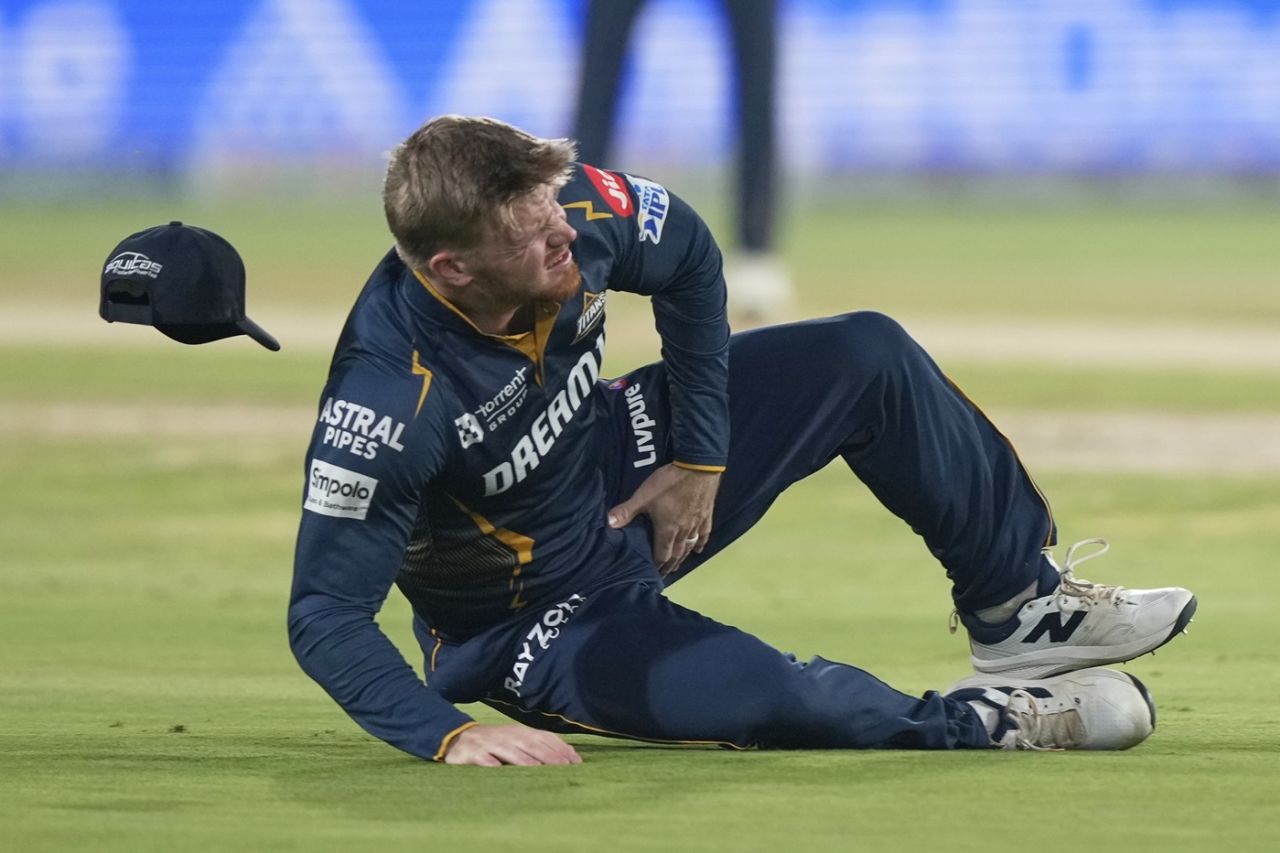 Glenn Phillips seemed to have injured his groin quite seriously, Sunrisers Hyderabad vs Gujarat Titans, IPL 2025, Hyderabad, April 6, 2025