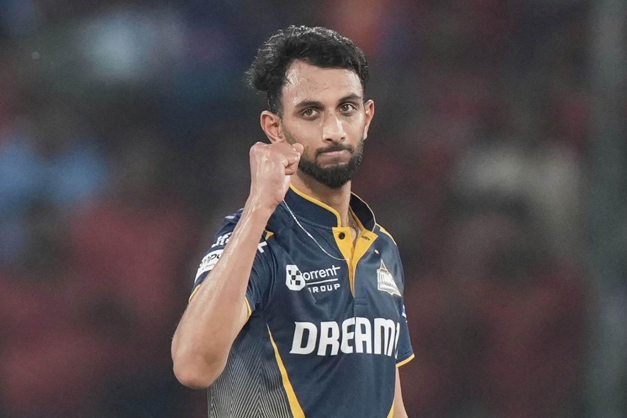 Prasidh Krishna picked the wickets of Ishan Kishan and Kamindu Mendis, Sunrisers Hyderabad vs Gujarat Titans, IPL 2025, Hyderabad, April 6, 2025