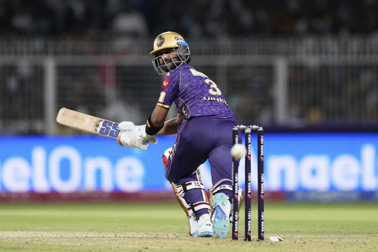 Ajinkya Rahane played the paddle to bring up a 26-ball fifty, Kolkata Knight Riders vs Lucknow Super Giants, IPL 2025, Kolkata, April 8, 2025