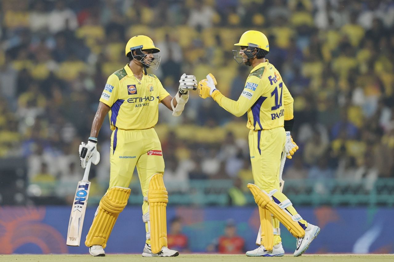 Shaik Rasheed and Rachin Ravindra put up a 50-run stand, Lucknow Super Giants vs Chennai Super Kings, IPL 2025, Lucknow, April 14, 2025