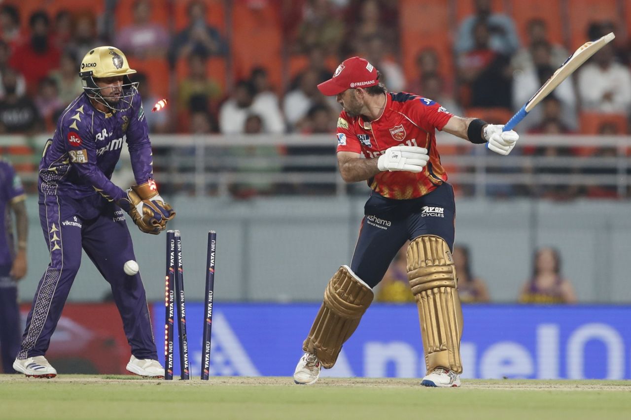 Glenn Maxwell was bamboozled by Varun Chakravarthy, Punjab Kings vs Kolkata Knight Riders, IPL 2025, Mullanpur, April 15, 2025