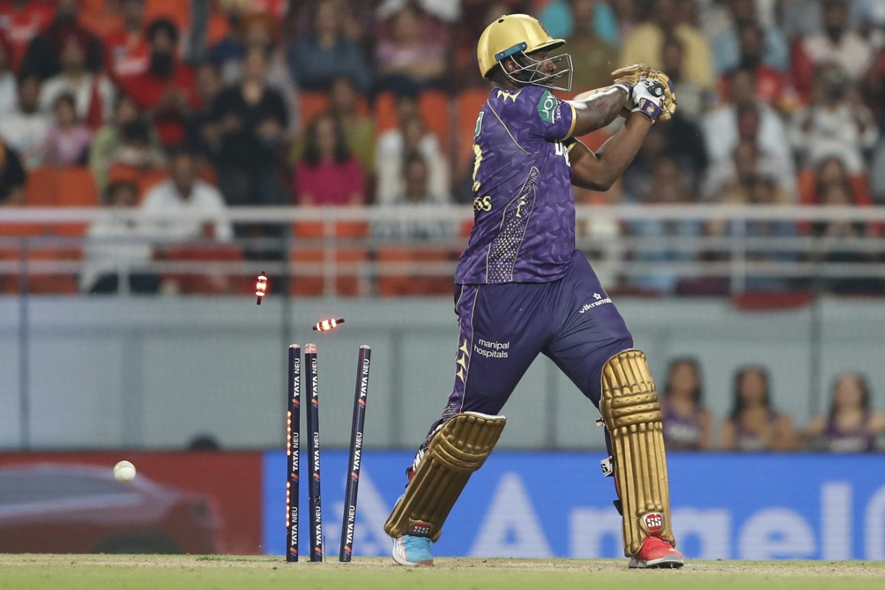 Andre Russell was the last man dismissed, Andre Russell is ready to tee off15, 2025