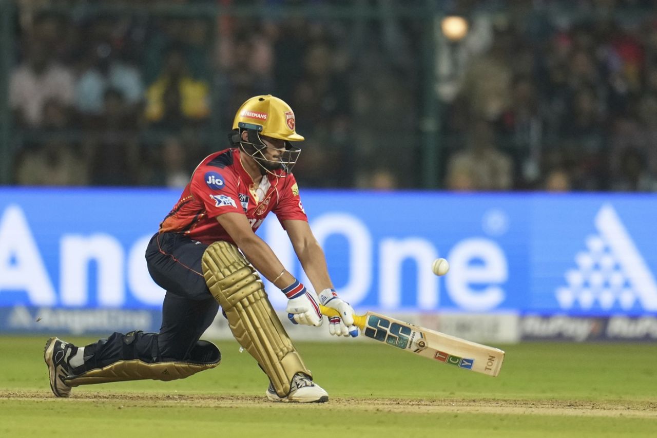 Nehal Wadhera goes for the reverse sweep, Royal Challengers Bengaluru vs Punjab Kings, IPL 2025, Bengaluru, April 18, 2025