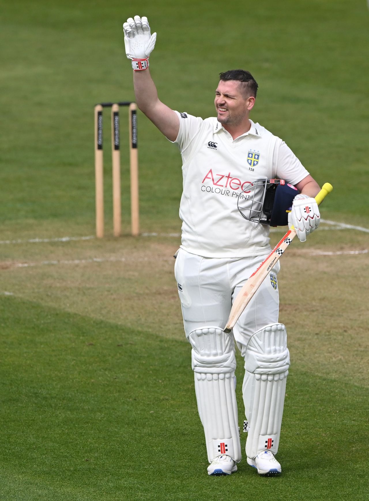 Alex Lees salutes his century, Durham vs Yorkshire, Division One, County Championship, April 19, 2025