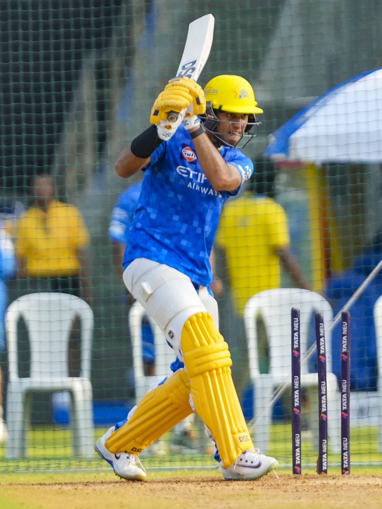 Rachin Ravindra hits out at the nets, Mumbai Indians vs Chennai Super Kings, IPL 2025, Mumbai, April 19, 2025