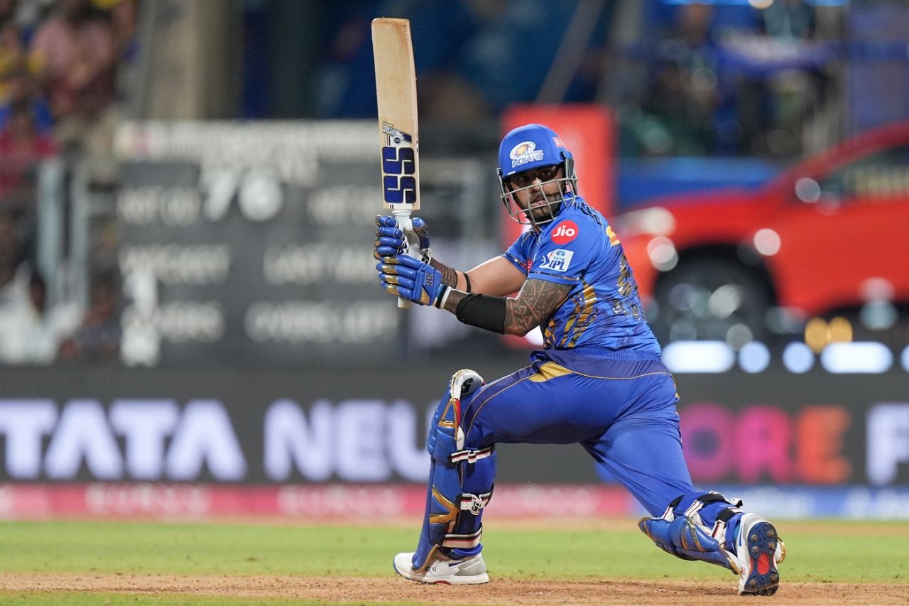 Suryakumar Yadav took down Noor Ahmad in the 13th over, Mumbai Indians vs Chennai Super Kings, IPL 2025, Mumbai, April 20, 2025