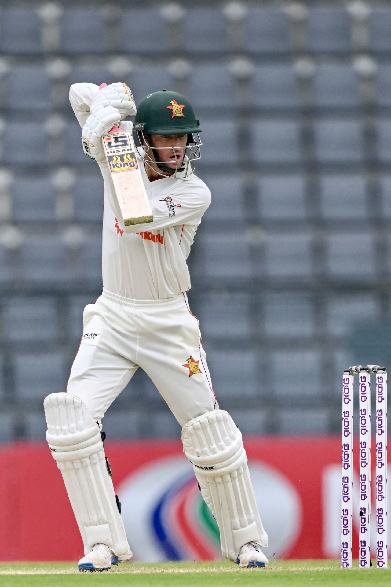 Sean Williams plays the ball away stylishly to the off side, Bangladesh vs Zimbabwe, 1st Test, Sylhet, 2nd day, April 21, 2025