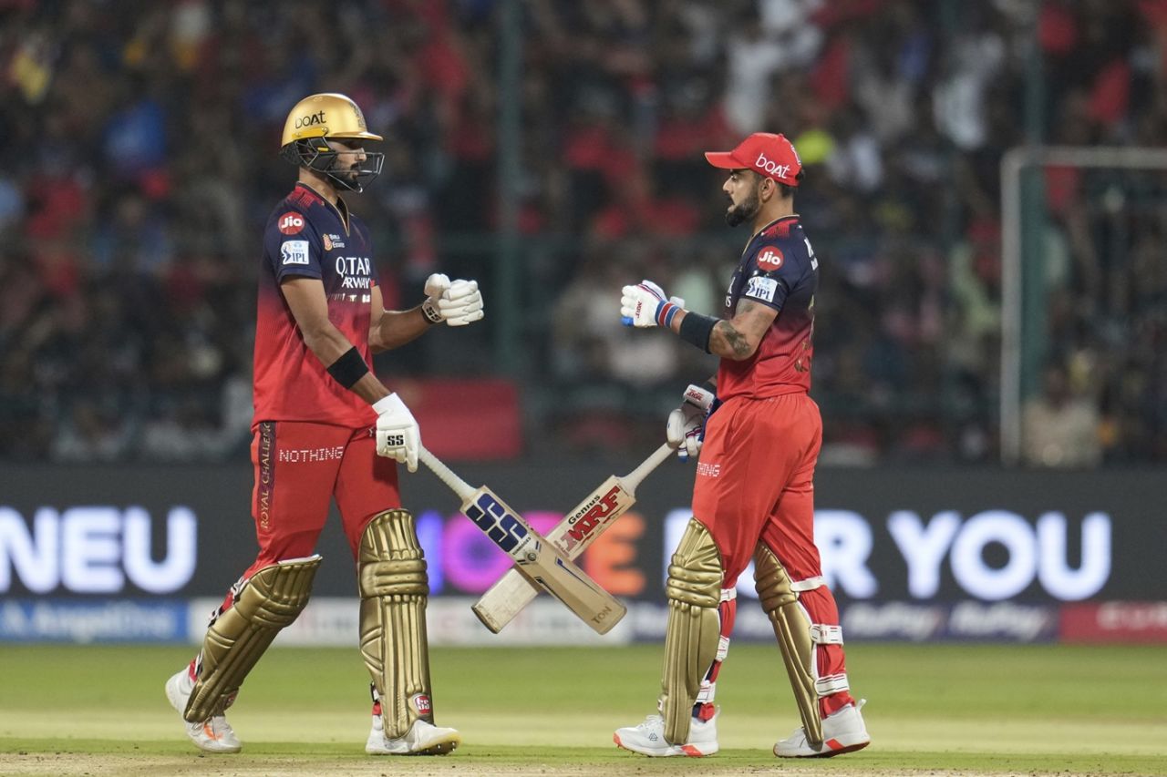Devdutt Padikkal and Virat Kohli put on a 95-run stand, Royal Challengers Bengaluru vs Rajasthan Royals, IPL, Bengaluru, April 24, 2025