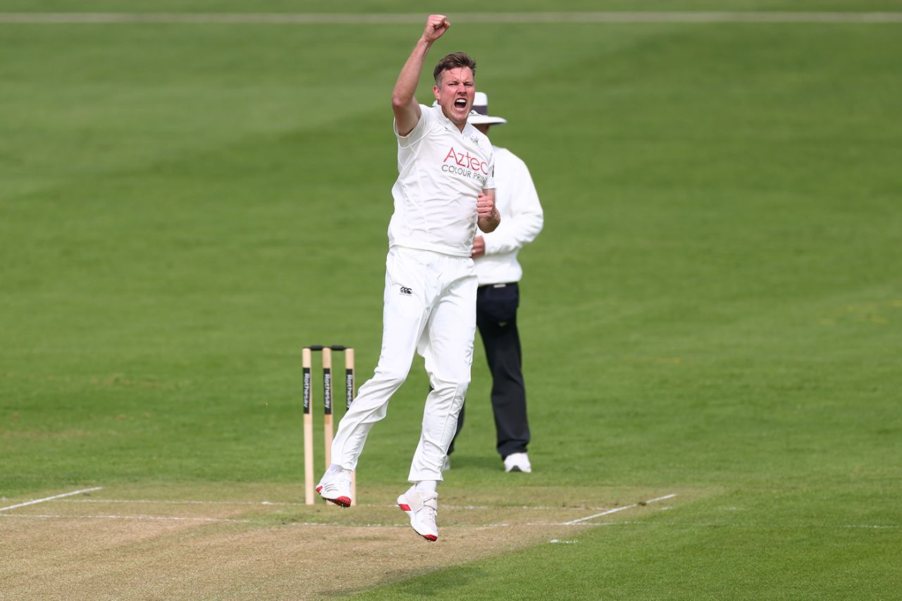Jake Ball produced a three-wicket opening burst, Worcestershire vs Durham, County Championship, Division One, New Road, April 25, 2025