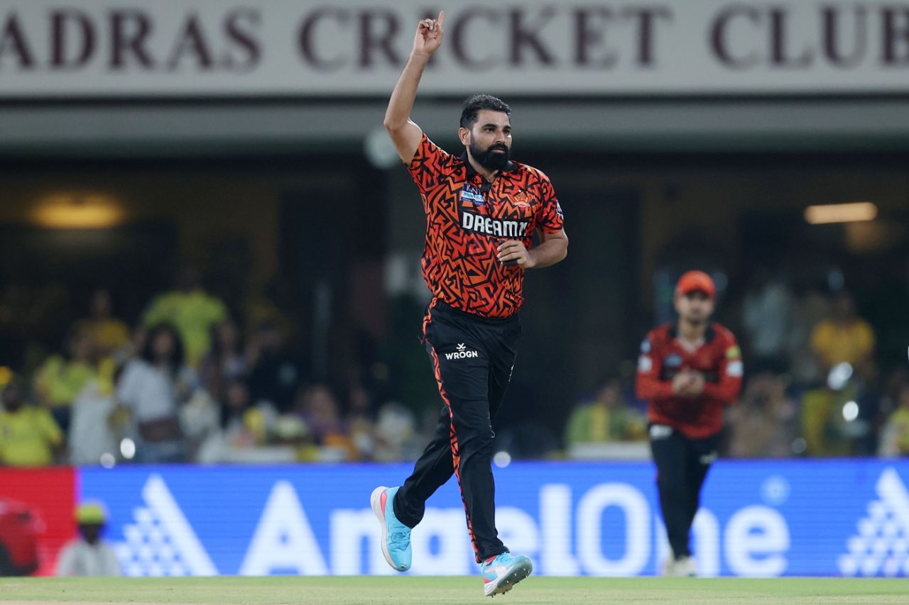 Mohammed Shami marked his return with a first-ball wicket, Chennai Super Kings vs Sunrisers Hyderabad, IPL 2025, Chennai, April 25, 2025