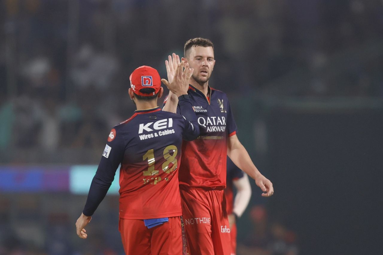 Josh Hazlewood continued his run among the wickets, Delhi Capitals vs Royal Challengers Bengaluru, IPL 2025, Delhi, April 27, 2025