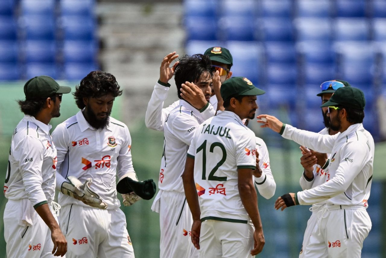 Debutant Tanzim Hasan Sakib picked up the first wicket, Bangladesh vs Zimbabwe, 2nd Test, Chattogram, 1st day, April 28, 2025