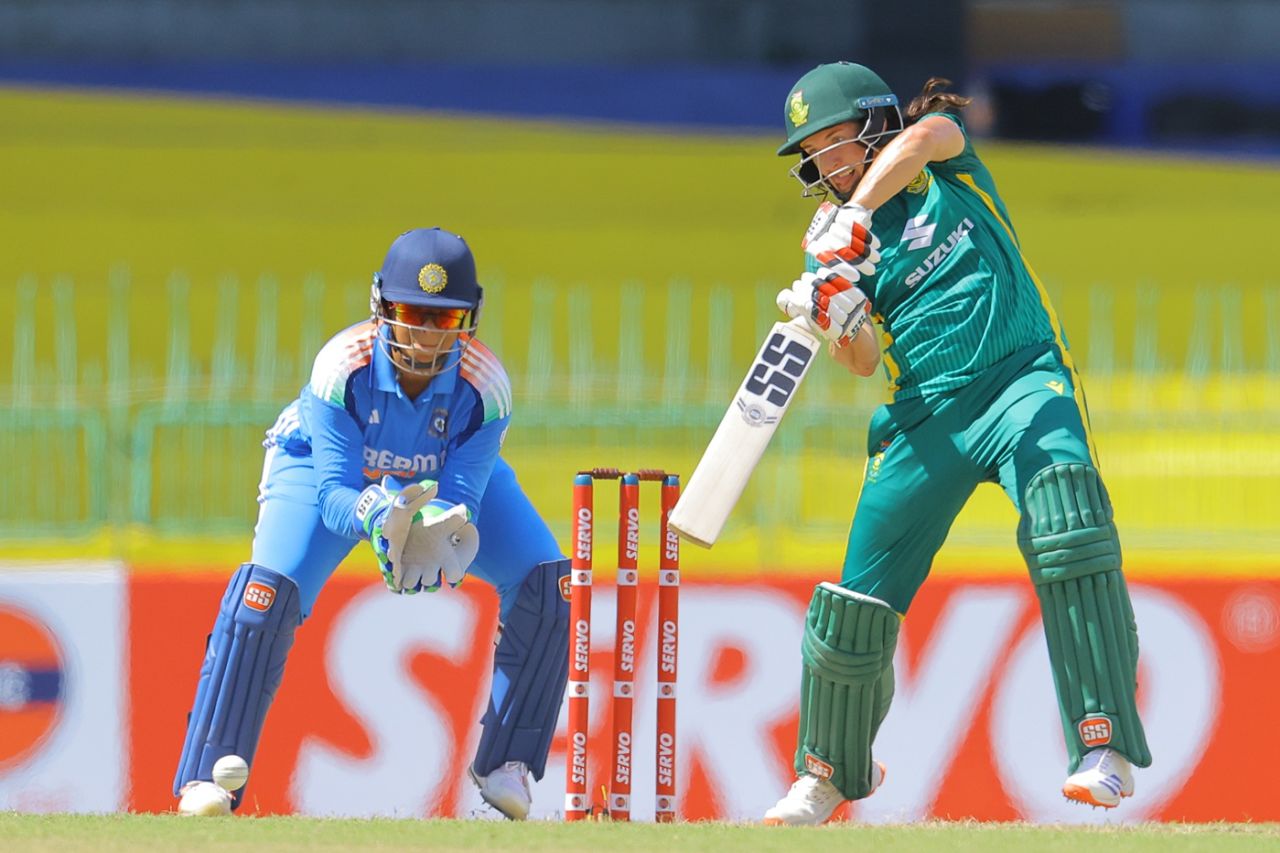 Tazmin Brits dominated proceeding in South Africa's century-plus opening stand, ODI tri-series, Colombo, April 29, 2025