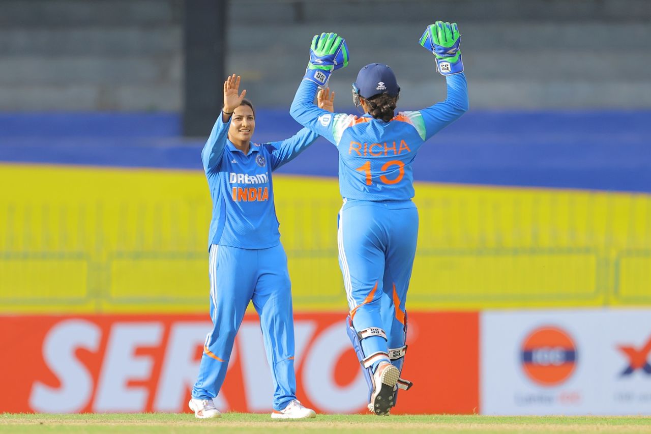 Sneh Rana picked up three wickets in an over to help India clinch thriller, India vs South Africa, ODI tri-series, Colombo, April 29, 2025