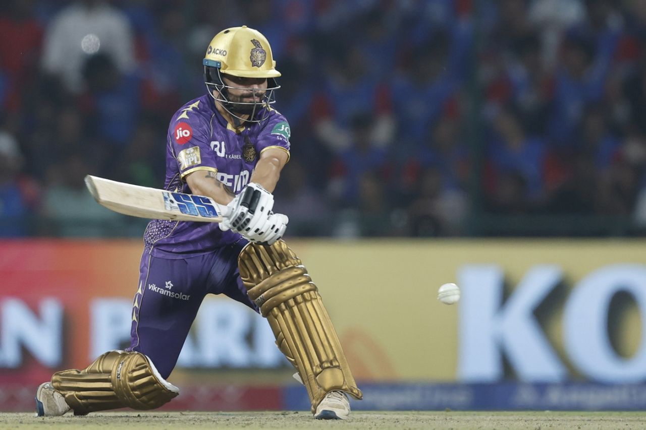 Rinku Singh brings out the reverse sweep, Delhi Capitals vs Kolkata Knight Riders, IPL 2025, Delhi, April 29, 2025