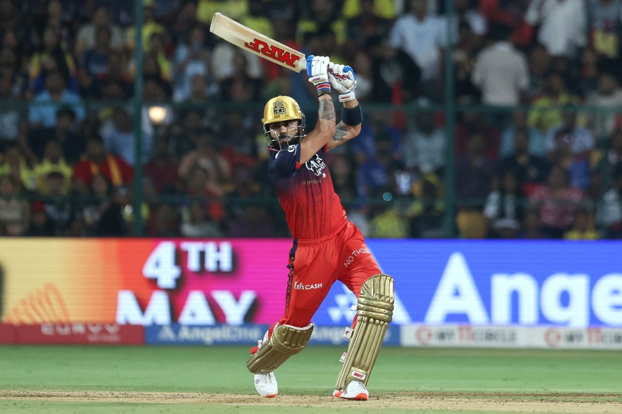 Virat Kohli hit plenty of boundaries, Royal Challengers Bengaluru vs Chennai Super Kings, IPL 2025, Bengaluru, May 3, 2025