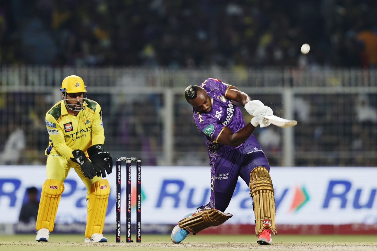 Andre Russell goes big, Kolkata Knight Riders vs Chennai Super Kings, IPL, Kolkata, May 7, 2025