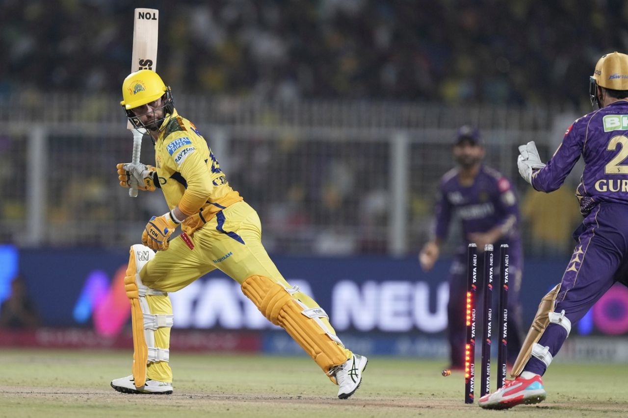 Devon Conway's run of low scores continued, Kolkata Knight Riders vs Chennai Super Kings, IPL, Kolkata, May 7, 2025
