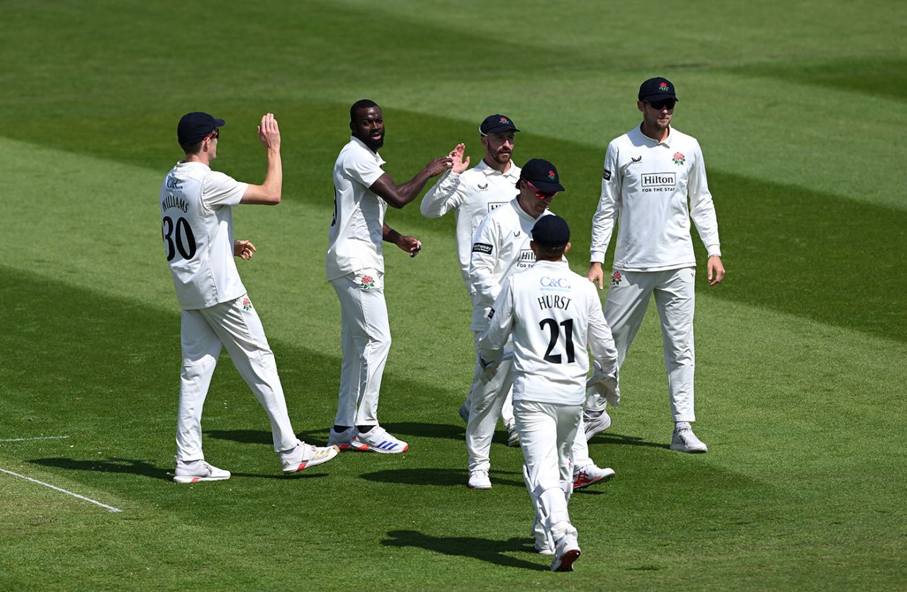 Anderson Phillip celebrates a breakthrough, Northamptonshire vs Lancashire, County Championship, Division Two, Wantage Road, May 9, 2025