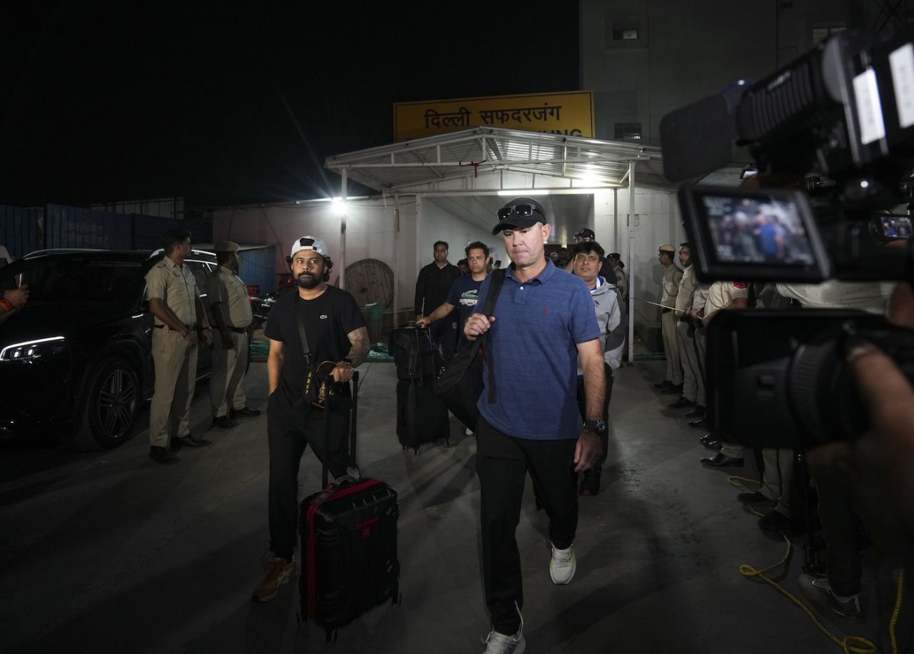 Punjab Kings head coach Ricky Ponting arrives in Delhi after the IPL got suspended, IPL 2025, Delhi, May 9, 2025