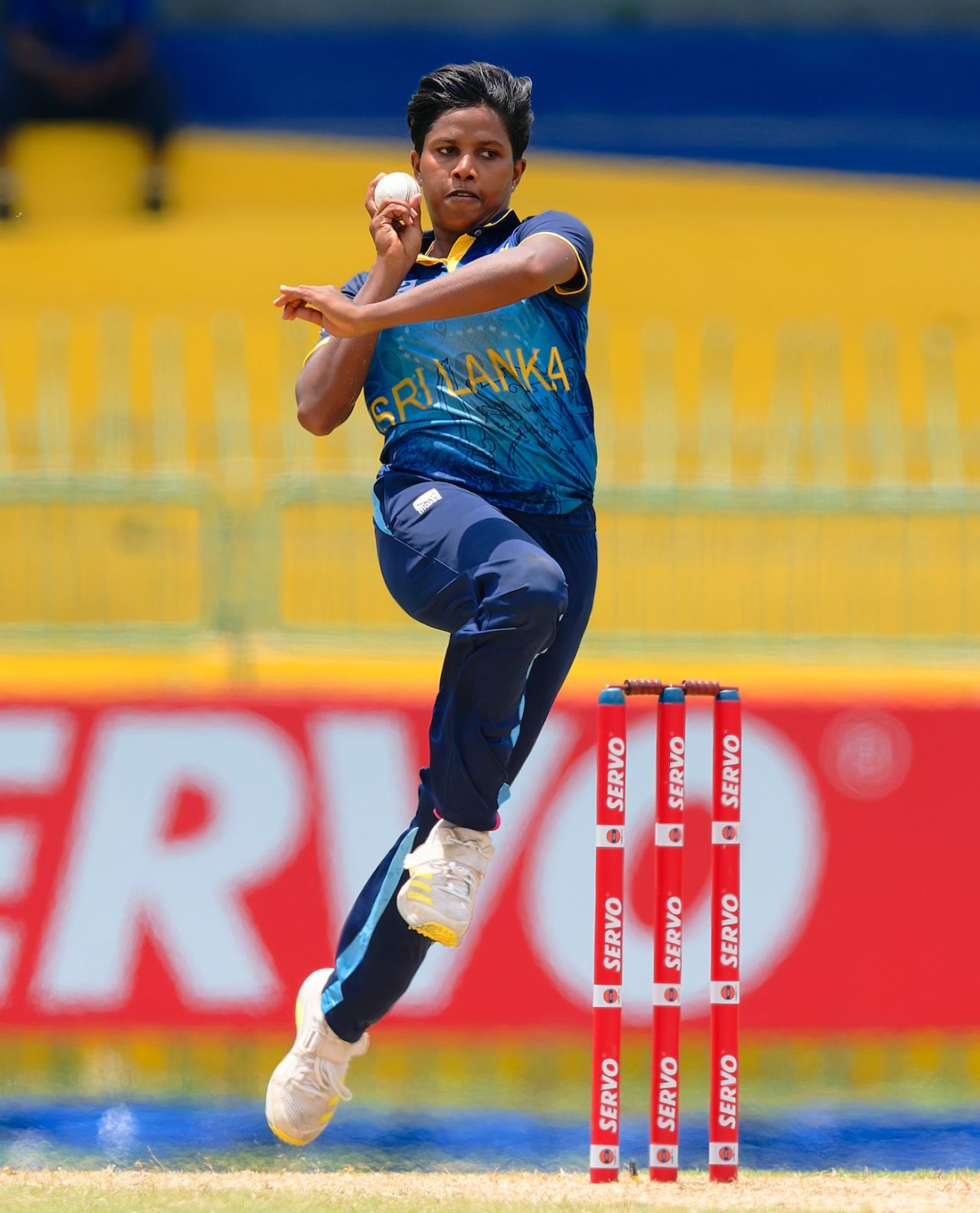 Malki Madara gets ready to deliver the ball, Sri Lanka vs India, ODI tri-series, Colombo, May 11, 2025