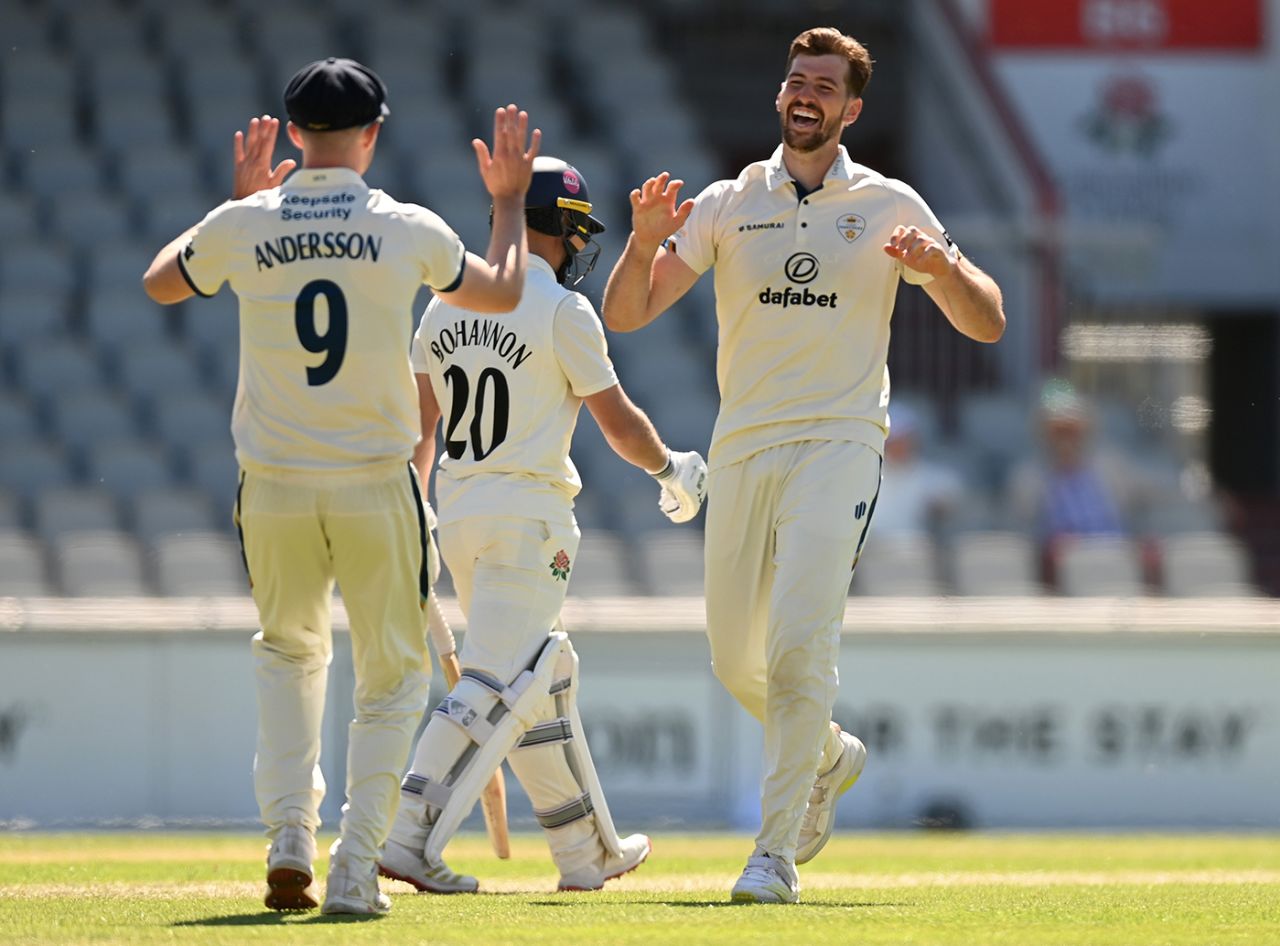 Ben Aitchison struck early in his first appearance of the season, Lancashire vs Derbyshire, County Championship, Division Two, Old Trafford, May 16, 2025