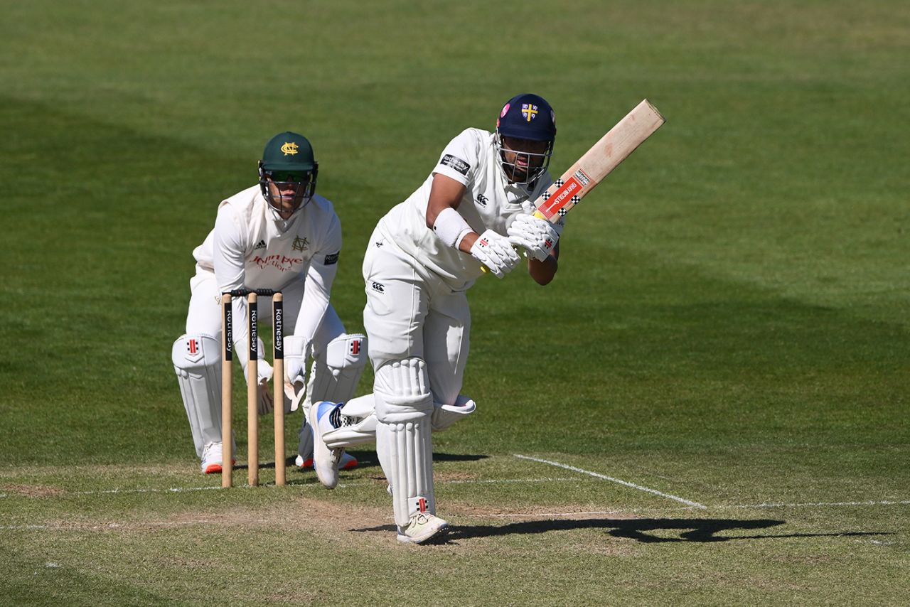 Emilio Gay on his way to fifty, County Championship, Division One, Durham vs Nottinghamshire, Chester-le-Street, May 17, 2025
