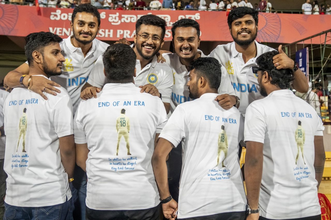 Fans brought their own messages to the show, Royal Challengers Bengaluru vs Kolkata Knight Riders, IPL 2025, Bengaluru, May 17, 2025
