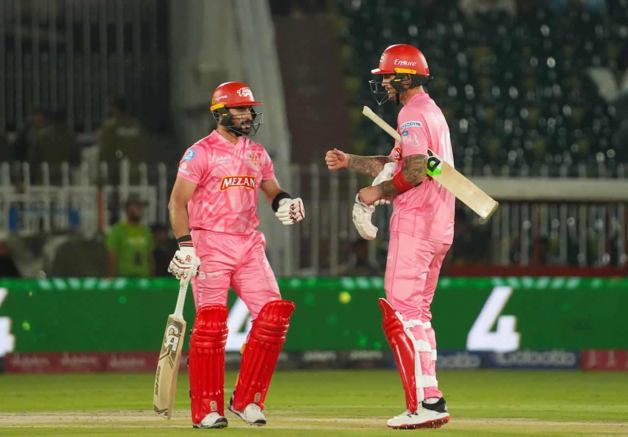 Sahibzada Farhan and Alex Hales put on a rapid century opening stand, Islamabad United vs Karachi Kings, PSL 2025, Rawalpindi, May 19, 2025