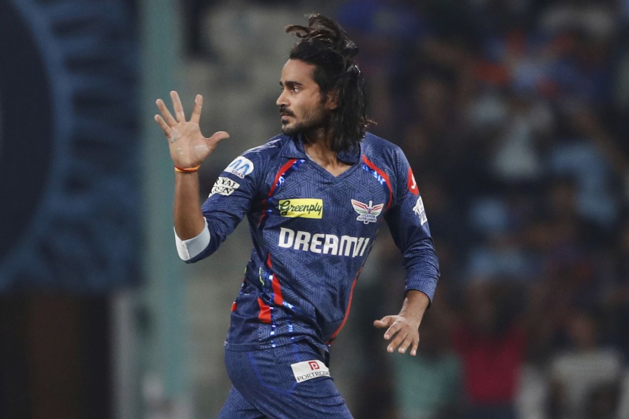 Digvesh Rathi celebrates after getting the better of Abhishek Sharma, Lucknow Super Giants vs Sunrisers Hyderabad, IPL 2025, Lucknow, May 19, 2025